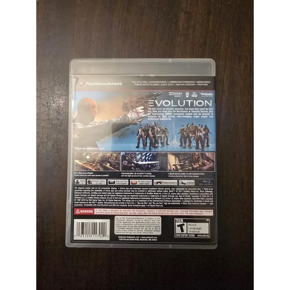 Brink (Sony PlayStation 3, 2011) CIB